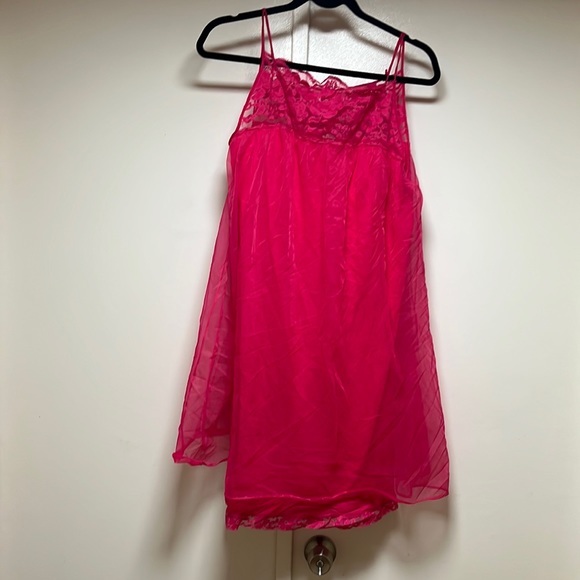 vintage aristocraft by superior‎ lace hot pink sleep gown - Picture 2 of 6